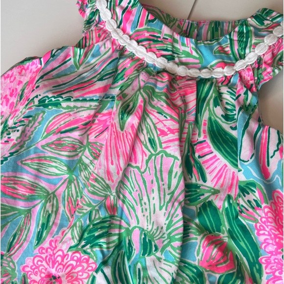 Lilly Pulitzer Pink and Green Floral Kids Dress - Picture 10 of 11